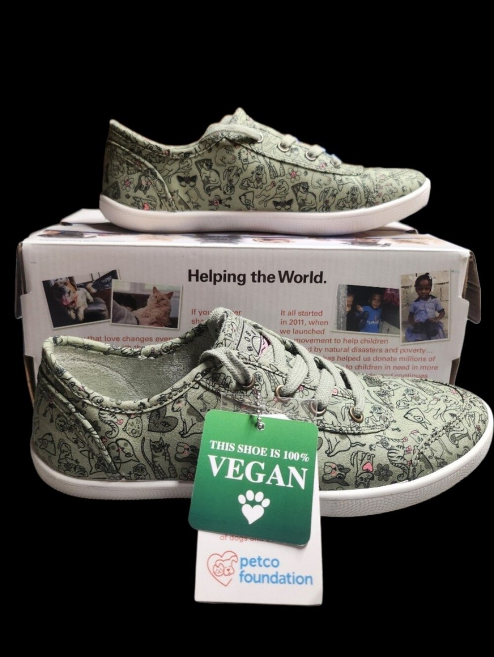 Skechers BOBS B Cute Paw House Women's Sneakers Olive Multi NIB - Picture 8 of 11